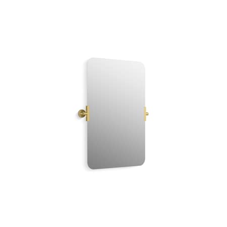 Kohler 20 in. X 30 in. Rectangular Mirror in Vibrant Brushed Moderne Brass 34969-2MB